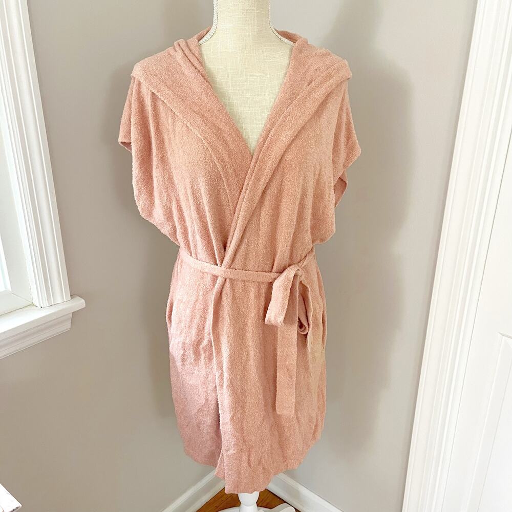 NEW Barefoot Dreams Long Vest with Tie in Dusty Coral Size XL